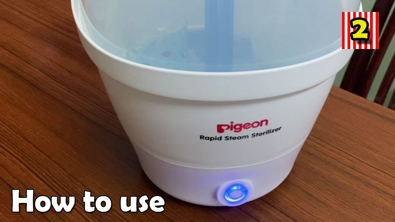 How to use Steam Sterilizer Pigeon To Sterilize Baby Plastic Bottle Safely Process