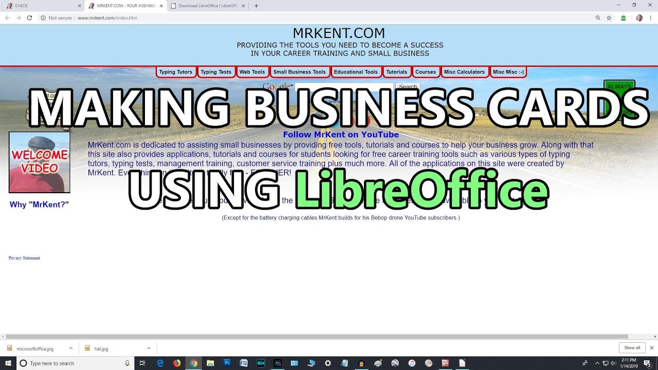 BUSINESS CARDS USING LibreOffice
