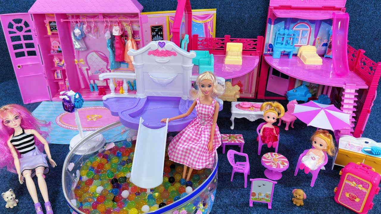 14 Minutes Satisfying with Unboxing Barbie Princess Magic House and Pool Play Set ASMR｜Review Toys