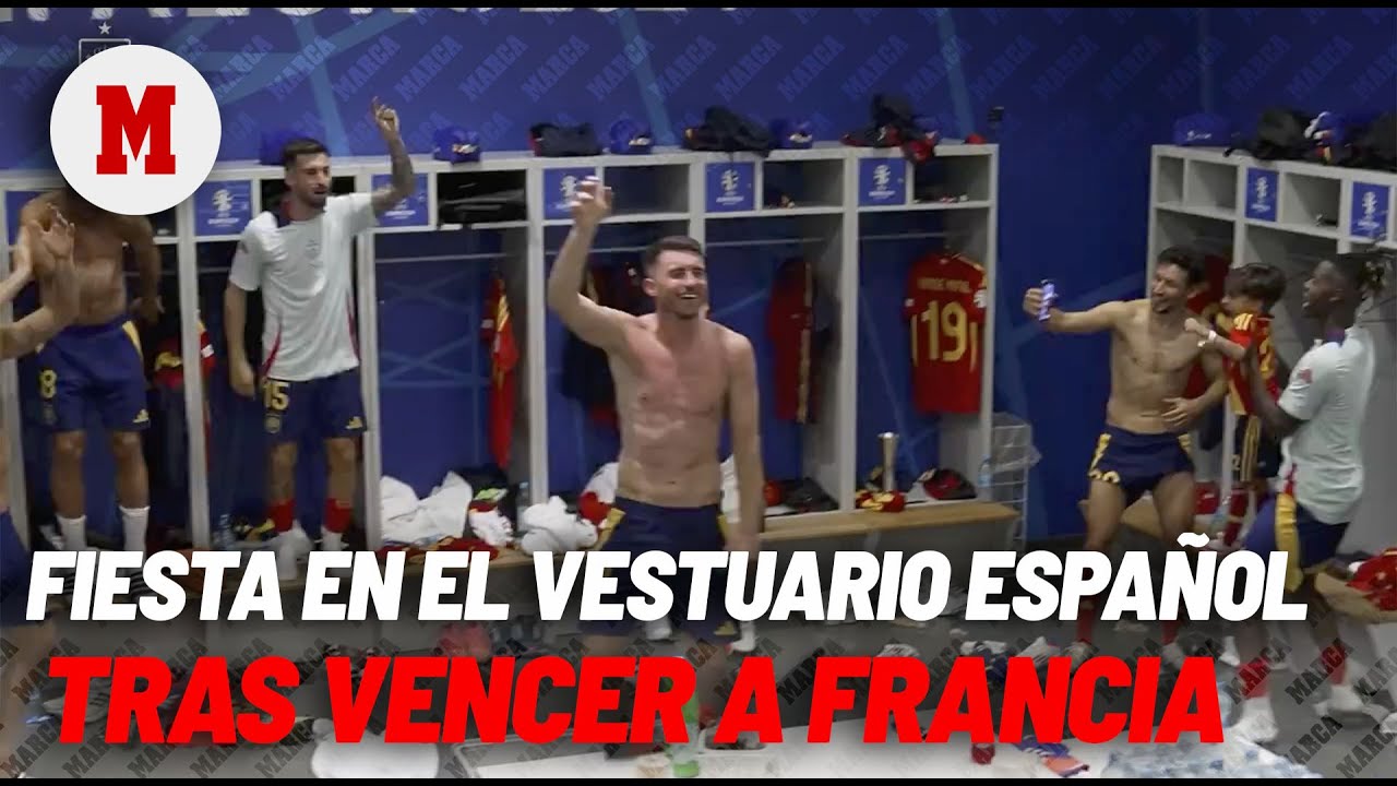 La fiesta en el vestuario de la Selecci&oacute;n Espa&ntilde;ola tras meterse en la final