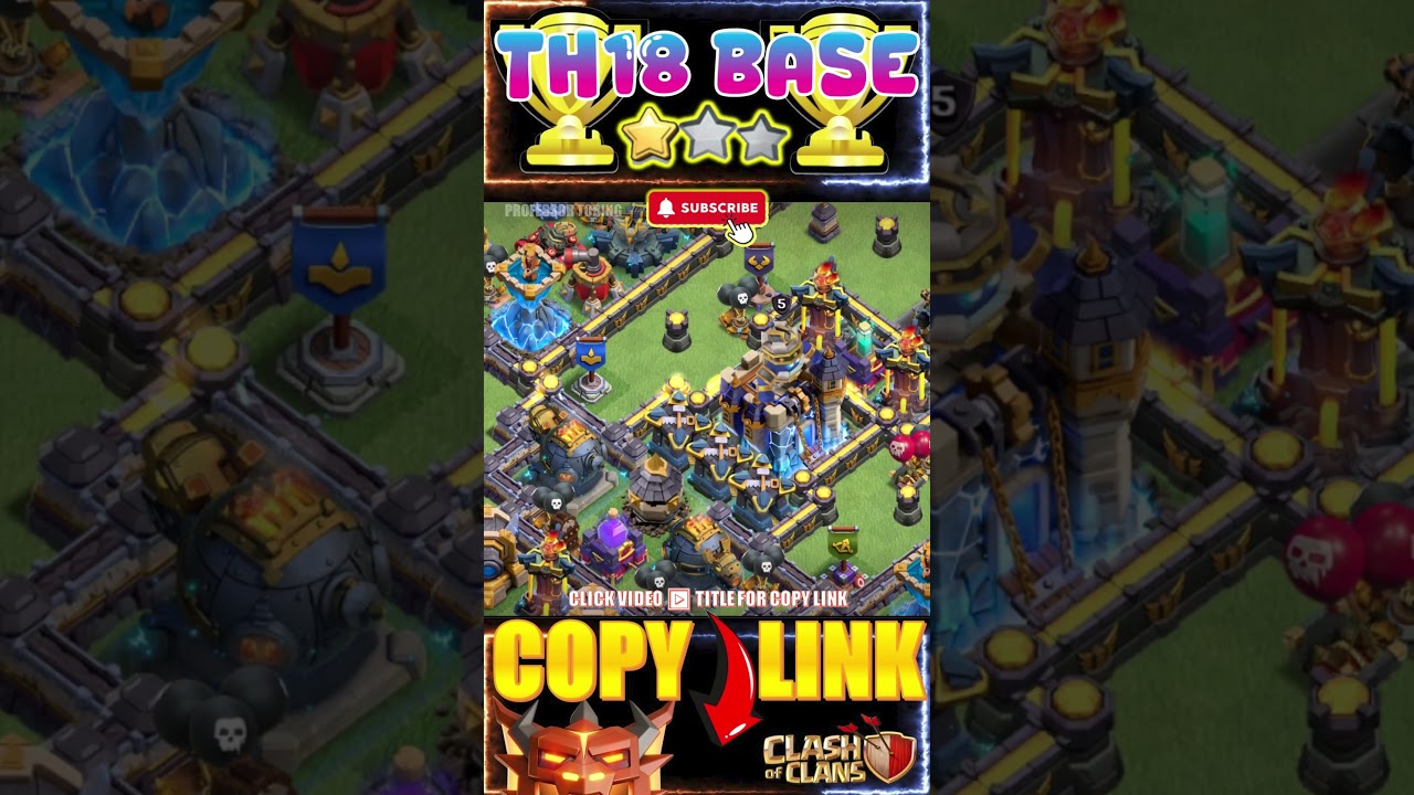 ANNOYING TH18 BASE WITH LINKS + BONUS REPLAY | CLASH OF CLANS LAYOUT