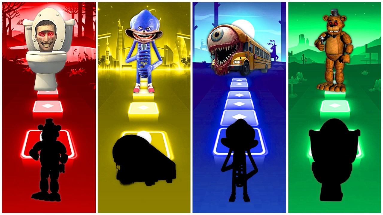 Skibidi Toilet 🆚 Shin Sonic 🆚 School Bus 🆚 FNAF | Coffin Dance cover!