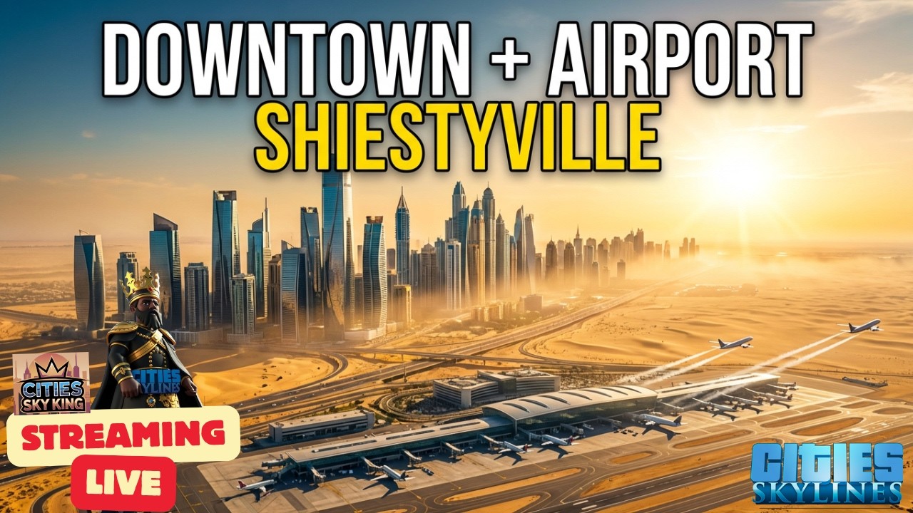 Building Downtown & an Airport in Shiestyville 🌆✈️ | Desert City Expansion | Cities: Skylines
