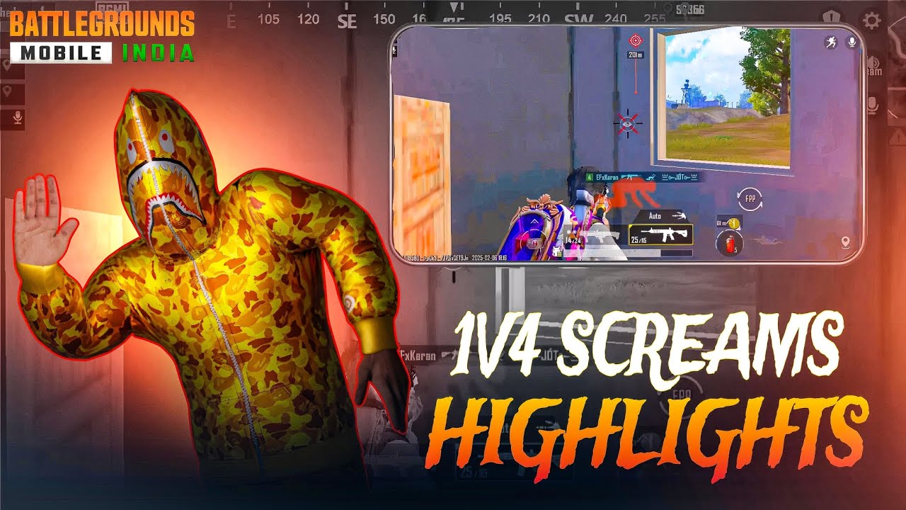 1V4 SCREAMS HIGHLIGHTS #bgmi #india 