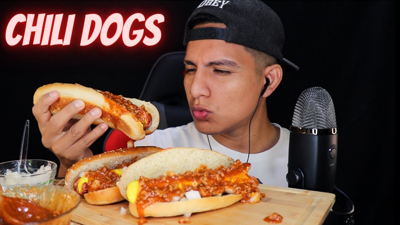 ASMR COMIENDO CHILI DOGS - EATING CHILI DOGS ASMR