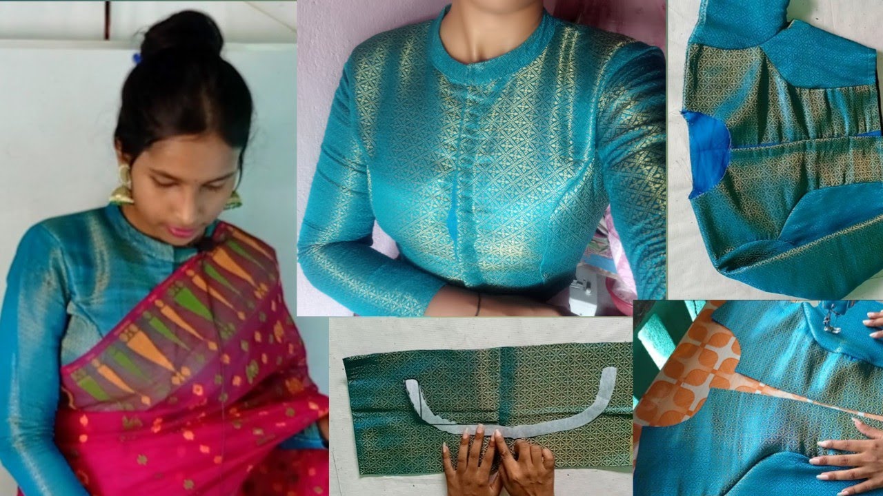 খুব সহজ নিয়মে বেন কলার ব্লাউজ কাটিং ও সেলাই করা শিখুন/Collar Neck Blouse Cutting Stitching/Bra ব্রা