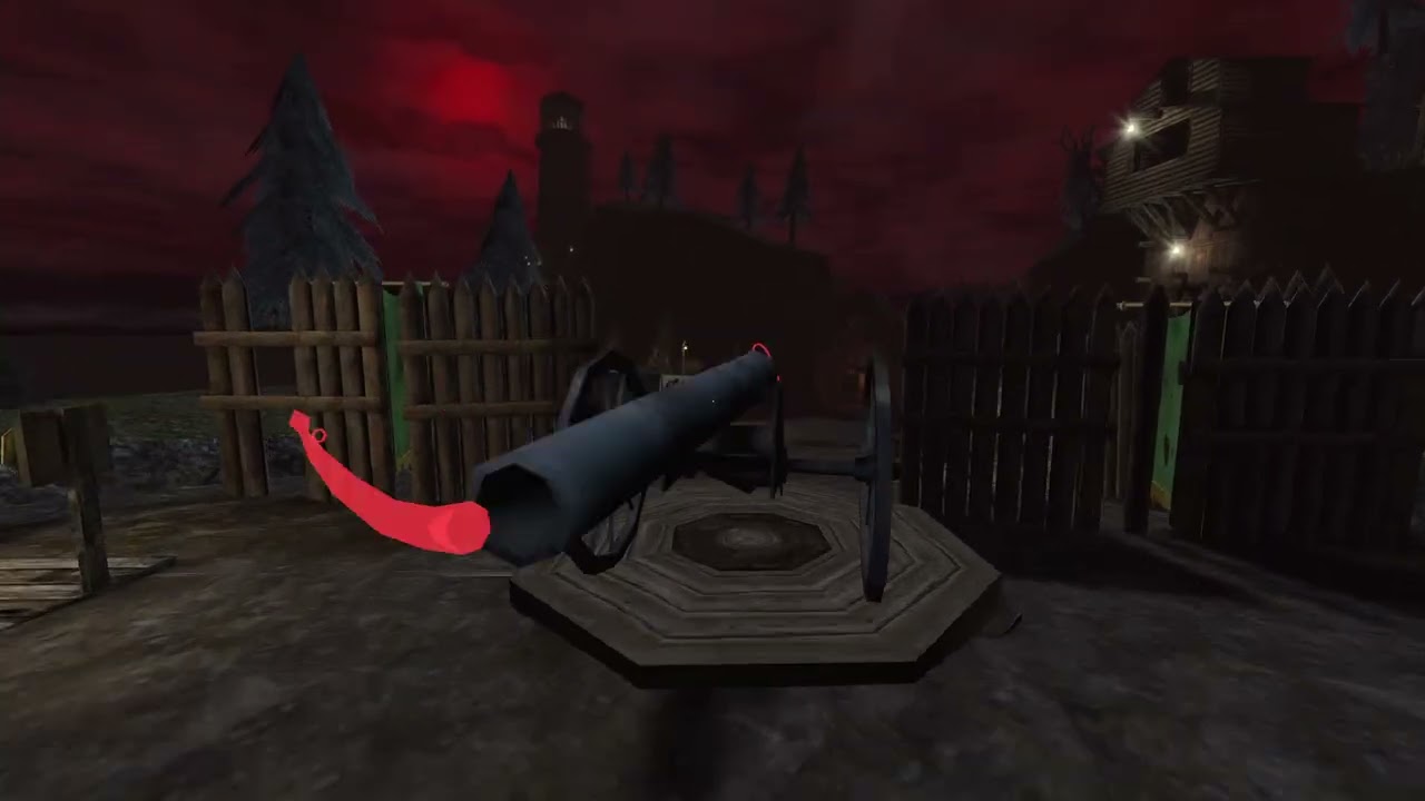 Gloomwood gameplay: Using Goatman serum against the Goatman.