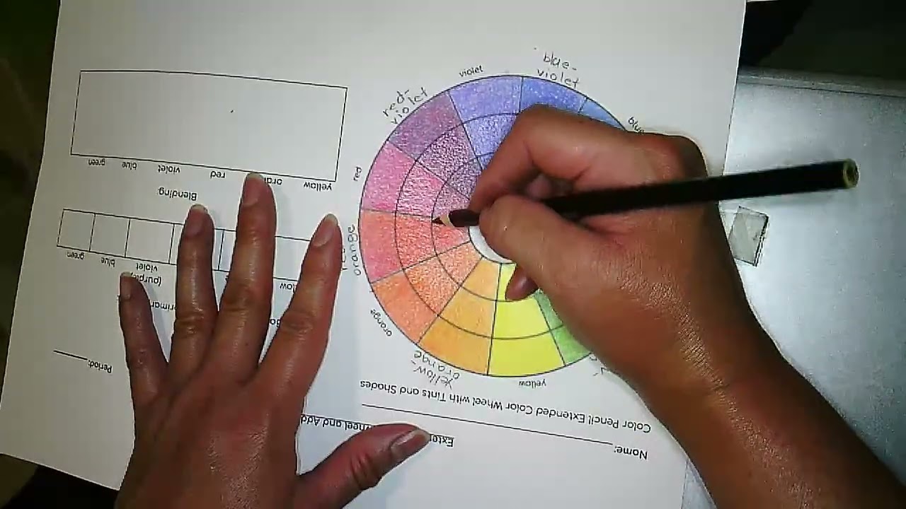 Color Pencil Extended Color Wheel with Tints and Shades Part 2