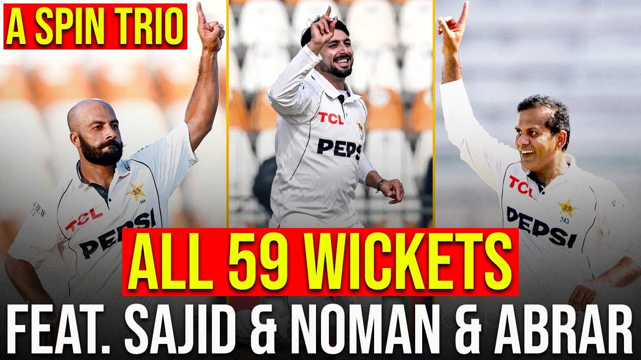 All 5️⃣9️⃣ Wickets By Spin Trio Feat. Noman Ali, Sajid Khan & Abrar Ahmed | PCB | MA2A