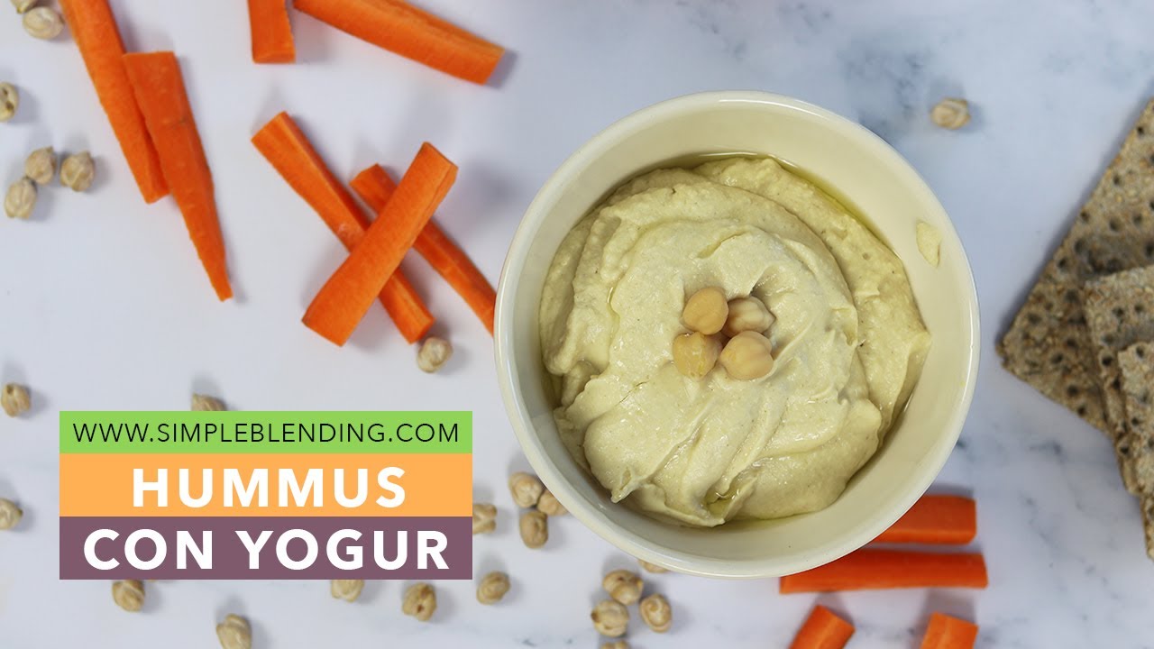HUMMUS CON YOGUR | Receta de hummus de garbanzos sin tahini | Receta casera de hummus