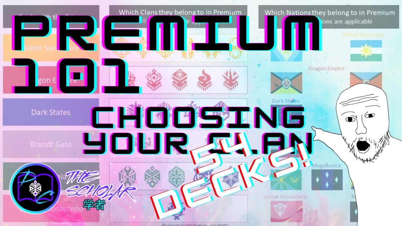 Premium 101: Choosing Your Cardfight Vanguard Clan in Premium (54 Viable Decks!!!) | Devlin Cassidy