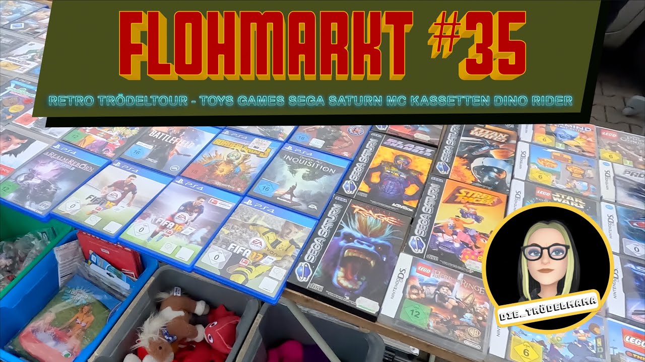 Flohmarkt #35 - Retro Trödeltour - Toys Games Sega Saturn MC Kassetten Dino Rider