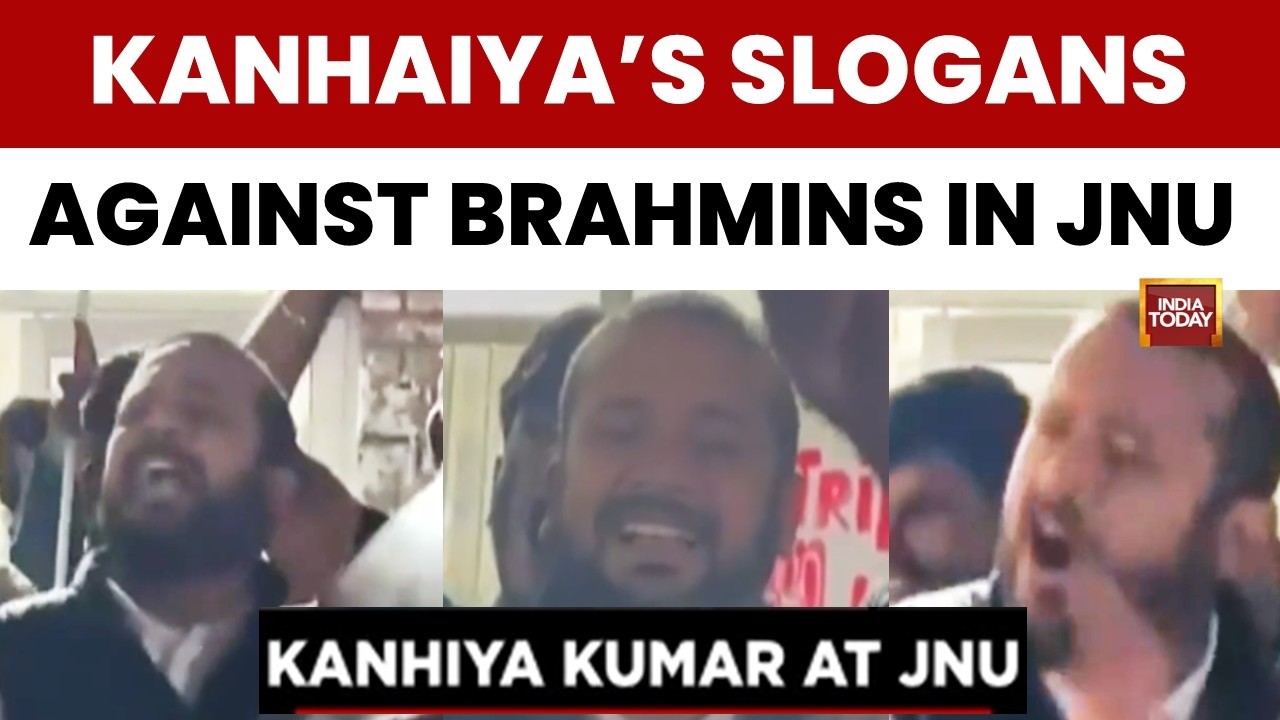 Kanhaiya Kumar Sparks Row With 'Azadi' And Anti-Brahmanism Slogans At JNU Public Meeting