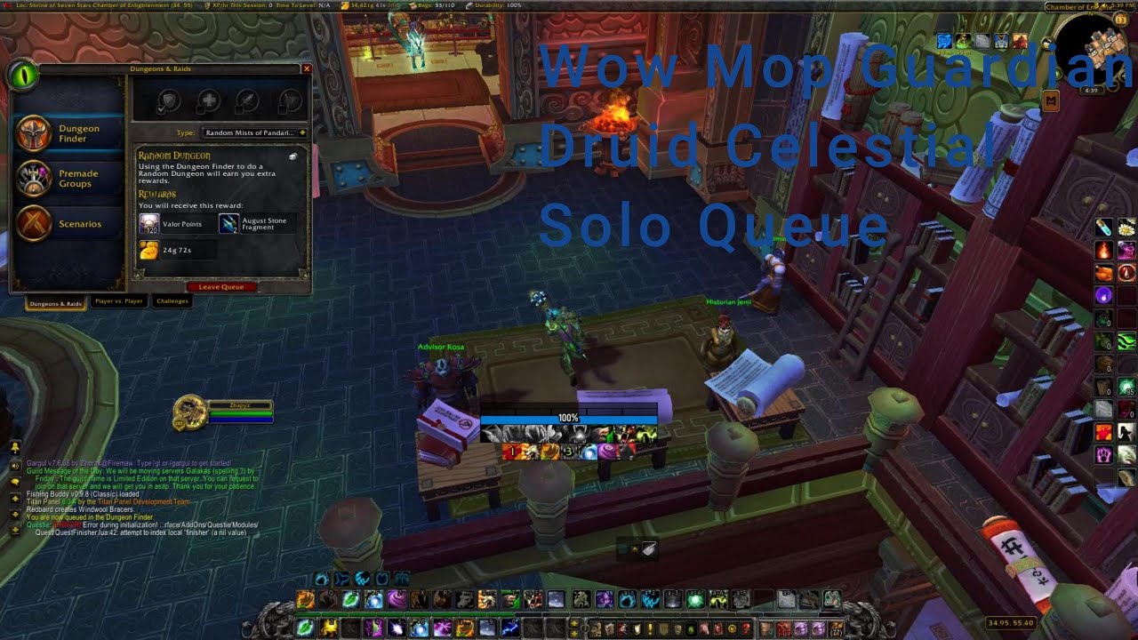 Wow MoP Classic Guardian Druid Celestial Dungeon Run Commentary