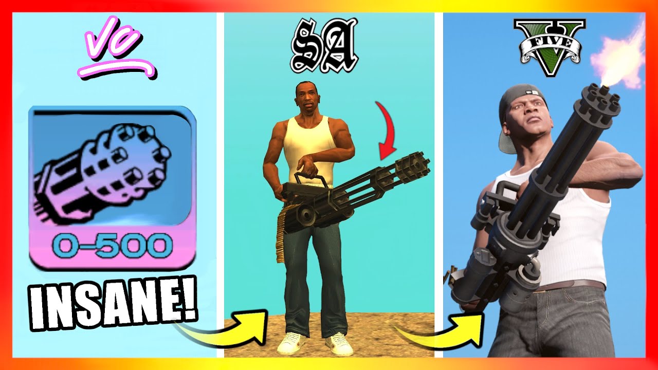 Evolution of MINIGUNS LOGIC in GTA Games! (GTA 3 &rarr; GTA 5)