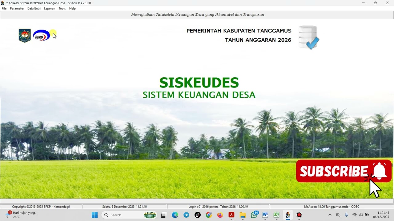 LANGKAH-LANGKAH INPUT PADA SISKEUDES 2.0.8  s.d PERENCANAAN/RPJM (Sebelum  INPUT RAPBDES 2026)