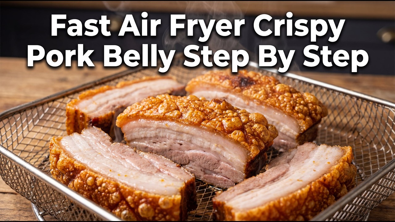 Fast Air Fryer Crispy Pork Belly (Siu Yuk) Cooking Guide Step By Step