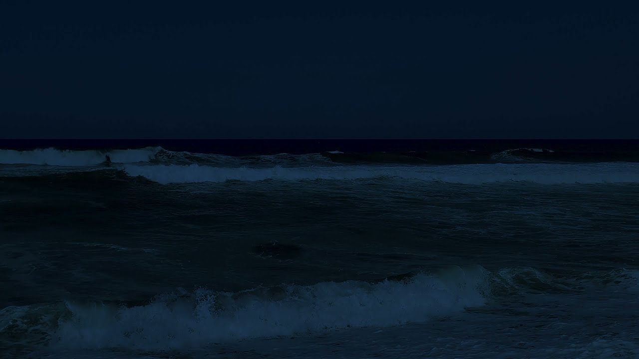 Ocean Waves Tinnitus Healing - Crashing Waves Relaxation // Dark Visuals