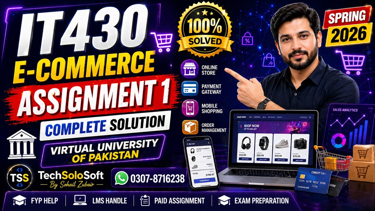 IT430 Assignment 1 Complete Solution Spring 2026 | E-Commerce | Virtual University  Latest Solved