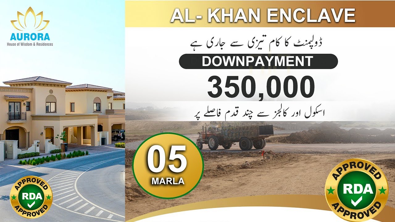 Al - Khan Enclave Aurora Residences is RDA Approved Housing Society Marketed By MalikFakhar.com