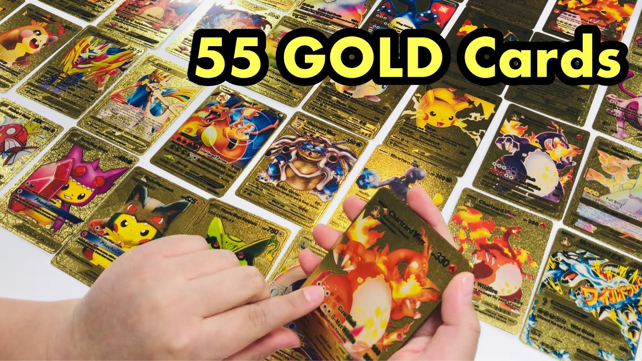 55 POKEMON Gold Cards  🟨 🟨 🟨 🟨 🟨   I CAN'T BELIEVE HOW COOL THEY ARE | Unboxing Pokemon Cards