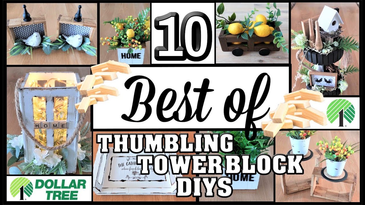 10 BEST TUMBLING TOWER BLOCKS DIYS EVER II DIYS FROM DOLLAR TREE TUMBLING TOWER BLOCKS II HIGH END