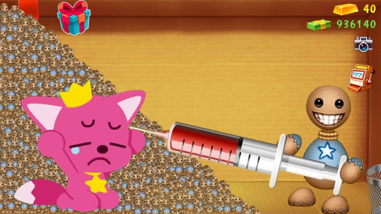 MEGA FOOD против The Buddy и PinkFong | Kick The Buddy