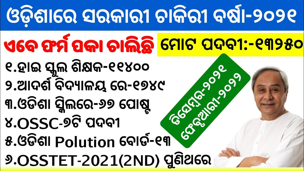 13000 New Contract Teacher & OAVS Recruitment-2021 Full Details || OSSC,OSPB Recruitment 2021 Odisha