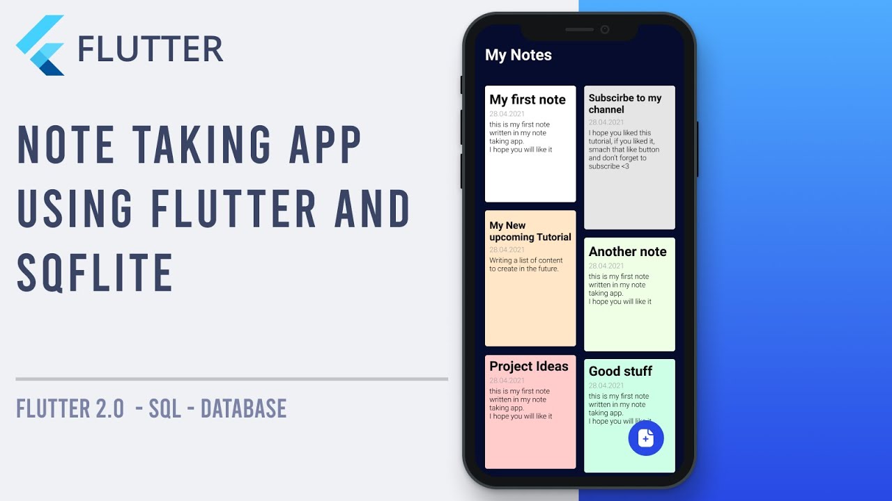 Make a Note taking App Using Flutter and Sqflite