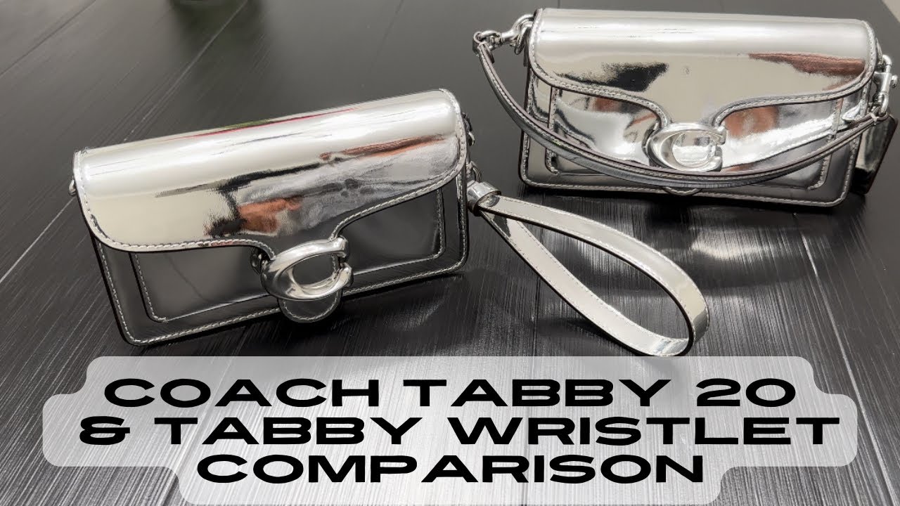 Comparison of Coach Tabby 20 and Coach Tabby Wristlet in Silver Metallic | New Sizes | What Fits