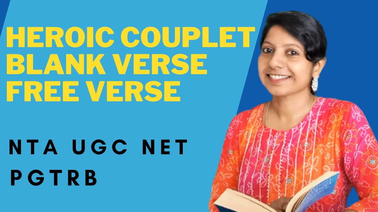 NTA UGC NET 2025 Heroic Couplet/ Blank Verse/ Free Verse/English Literature Classes ,PGTRB English