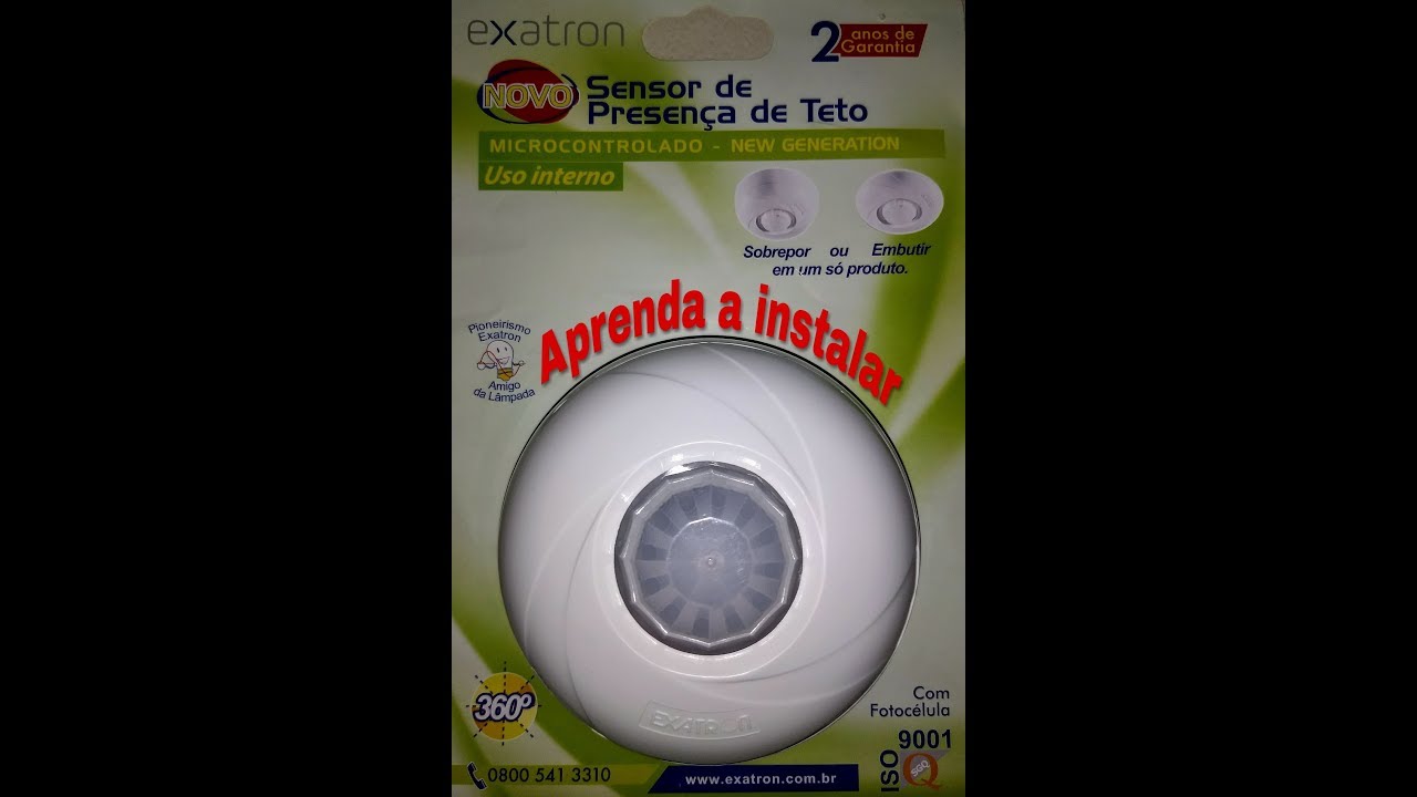 Aprenda a instalar o Sensor de Presença de Teto Exatron - Sobrepor ou Embutir - Microcontrolado