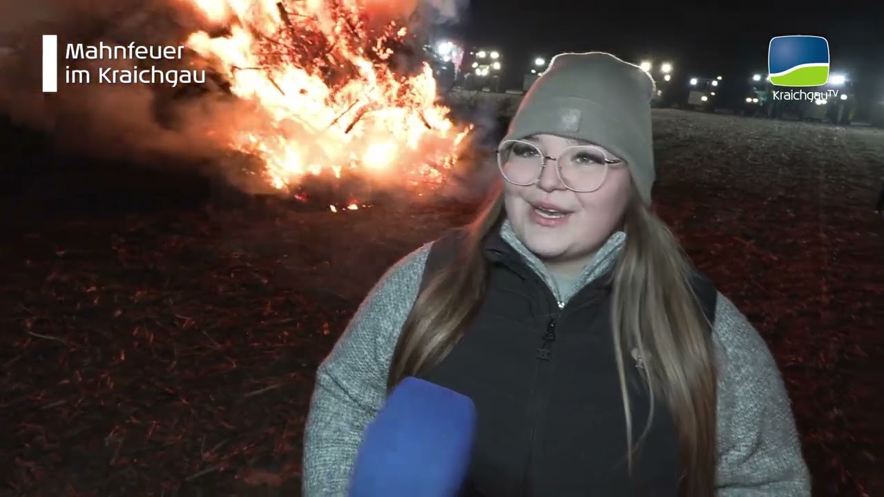 Mahnfeuer der Landwirte im Kraichgau