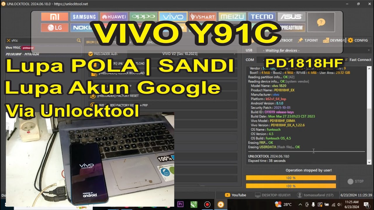 VIVO Y91C PD1818HF | LUPA SANDI | POLA Via Unlocktool ON Click Terbaru