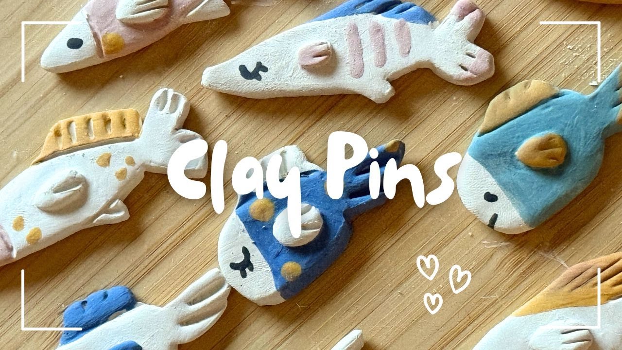 Making Clay Pins | Tiny Ceramic Fish 🐟