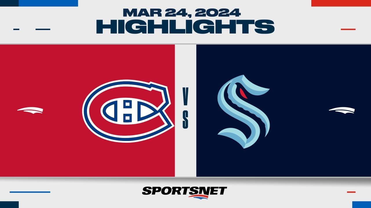 NHL Highlights | Canadiens vs. Kraken - March 24, 2024