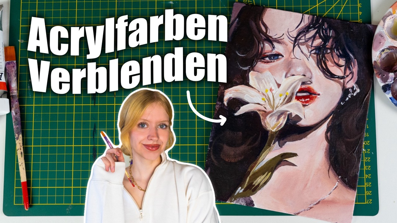 Weiche Übergänge mit Acryl malen mit einem einfachen Trick - Nur Farben & Wasser! // Tutorial