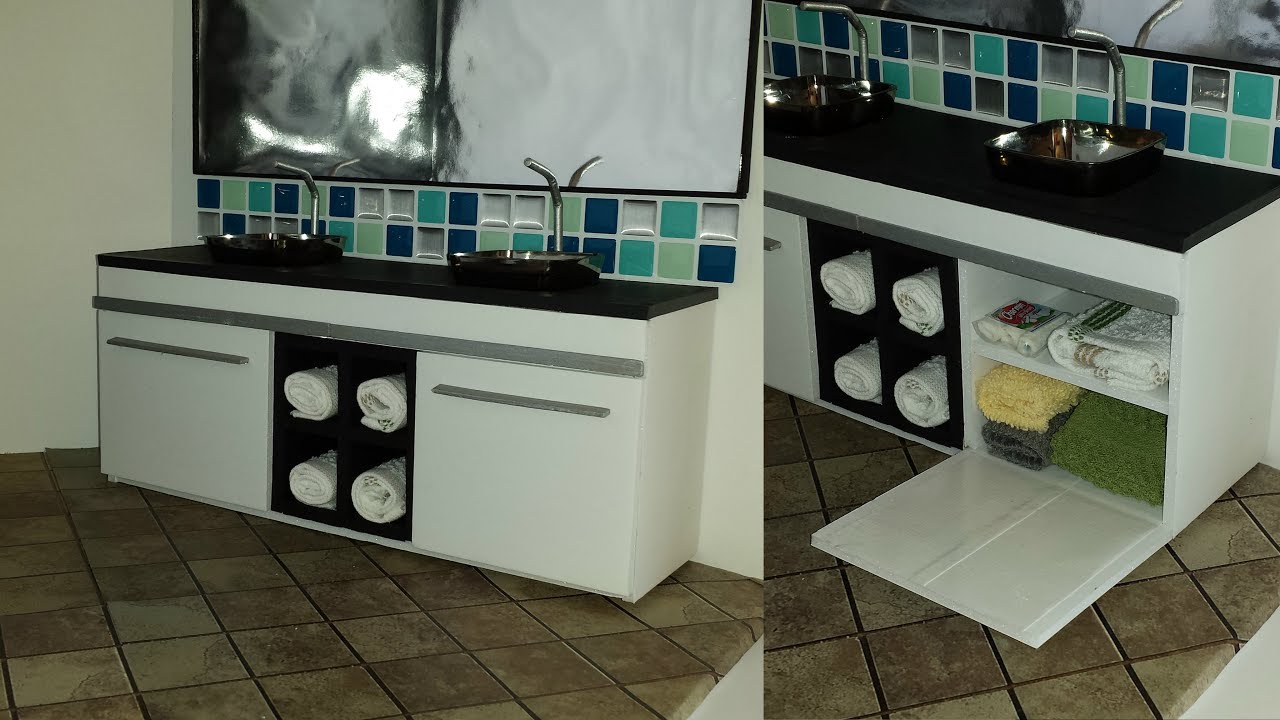 How to make a Doll Double Bathroom Sink