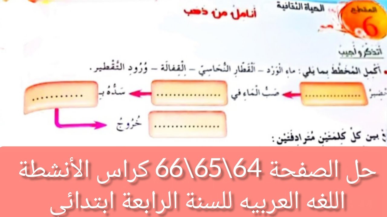 #حل تمارين الصفحة 64 و65 و66 | كراس الأنشطة اللغة العربية | السنة الرابعة ابتدائي