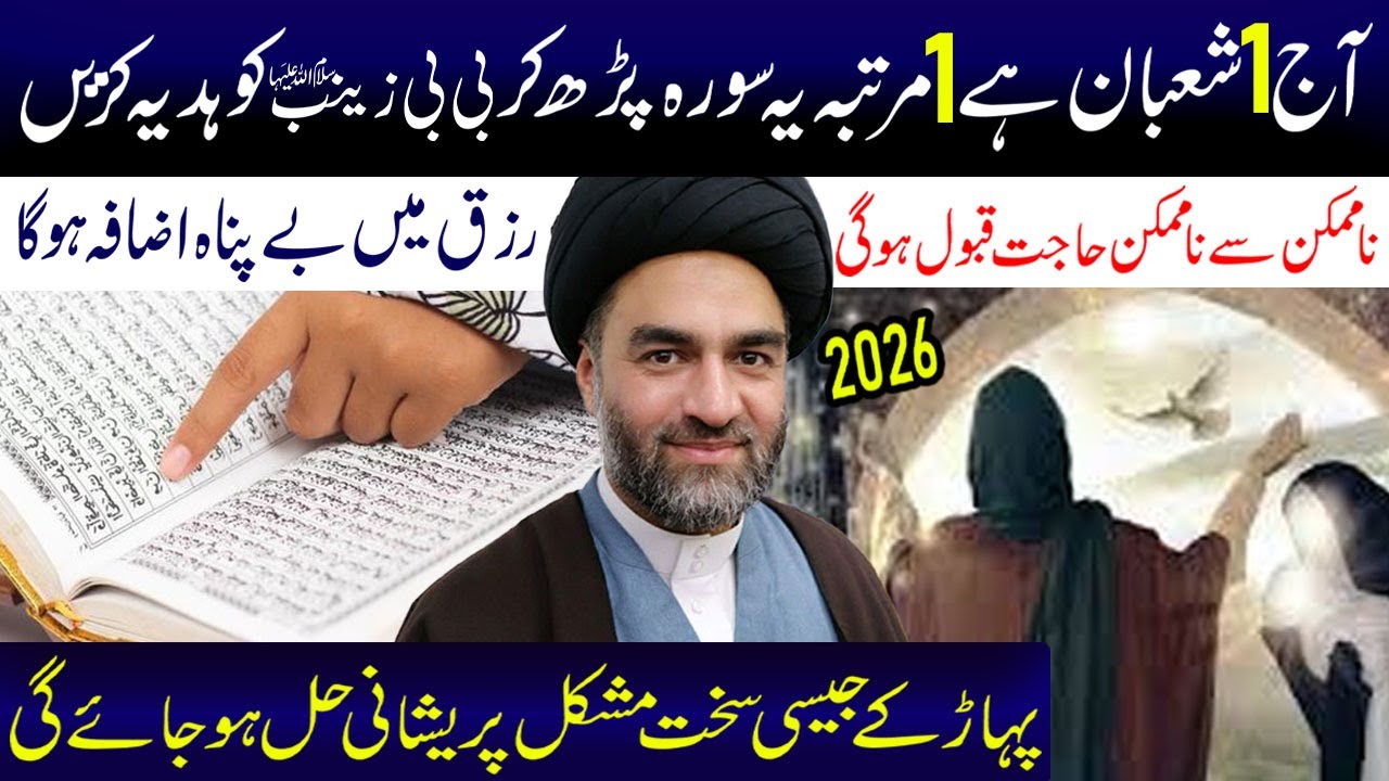 Aaj 1 Shaban Hai 1 Martaba Ye Surah Padh Ke Bibi Zainab s.a Ko Hadya Kere  I Maulana Ali Raza Rizvi