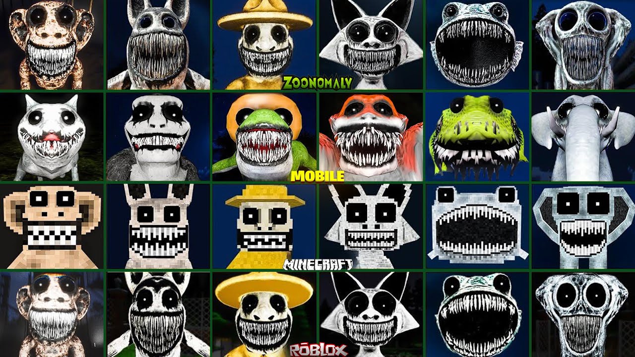 Zoonomaly ALL JUMPSCARES vs MOBILE vs MINECRAFT vs ROBLOX!