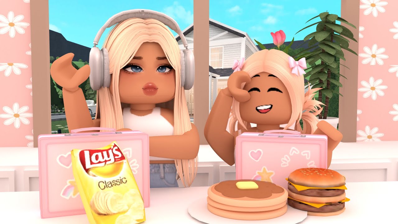 Our Family MORNING ROUTINE* THE GIRLS ARRIVED LATE TO SCHOOL* Bloxburg roleplay *WITH VOICES*
