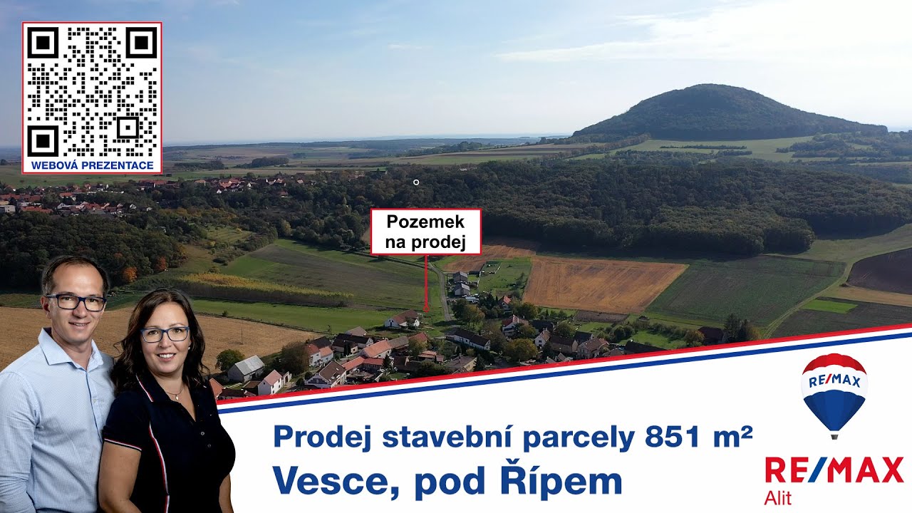 Prodej stavebního pozemku 851 m², Vesce, RE/MAX Alit, Iveta Bydžovská