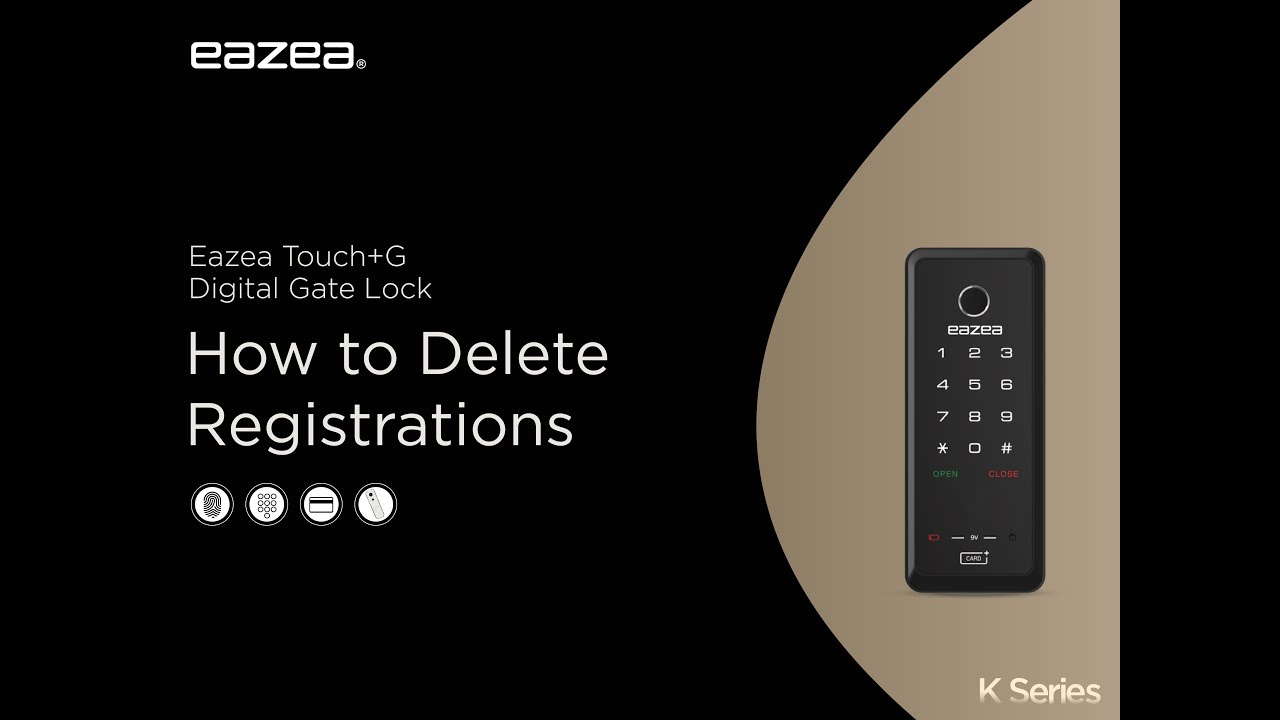 Eazea Touch+G Digital Gate Lock (Fingerprint / PIN Code / RFID Access / Remote Setting)