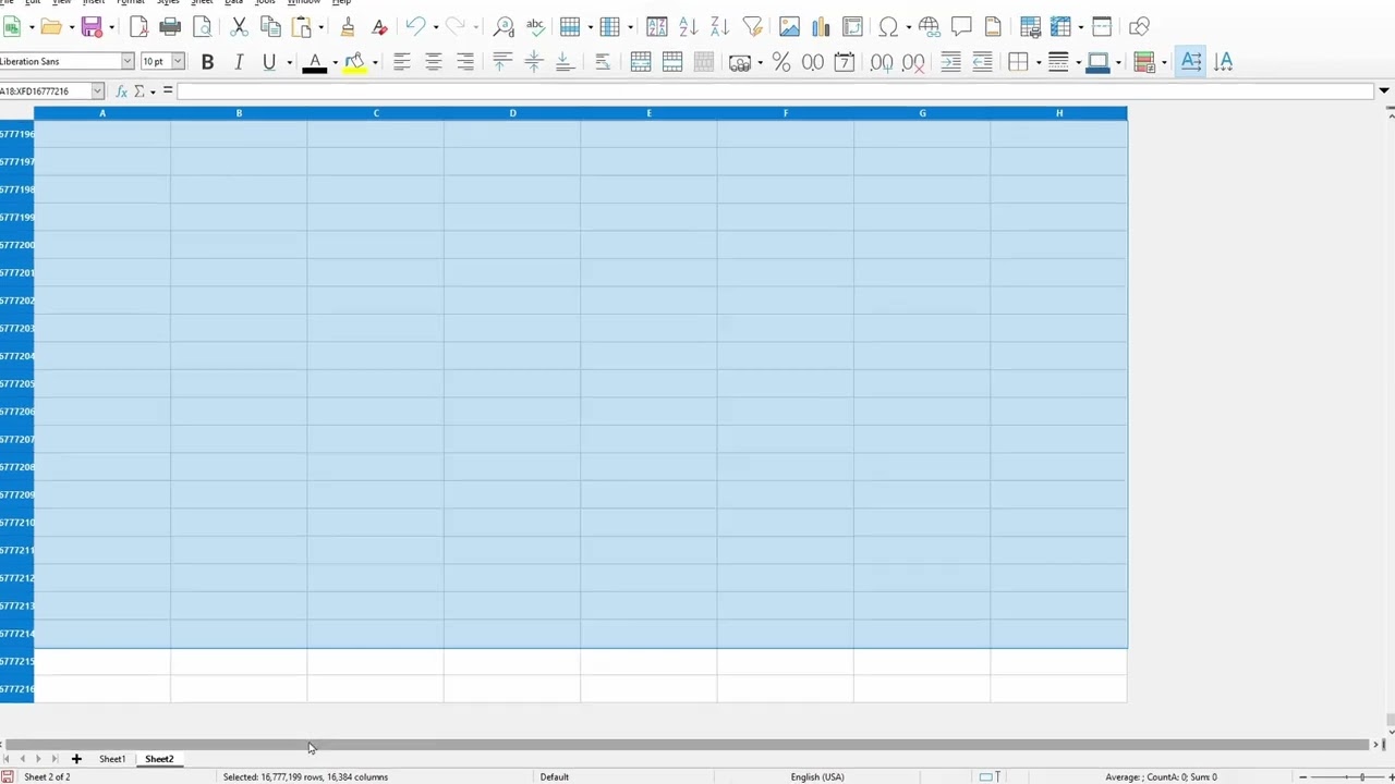 Ограничьте количество строк и столбцов (упростите таблицу) | LibreOffice Calc