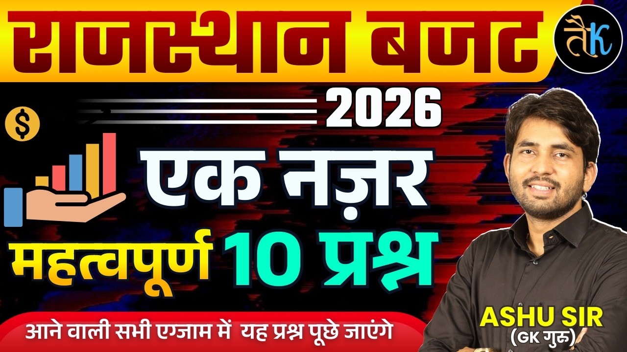 Rajasthan Budget 2026 MCQ | Rajasthan Budget 2026 | Budget Current Affairs 2026 | By Ashu Sir