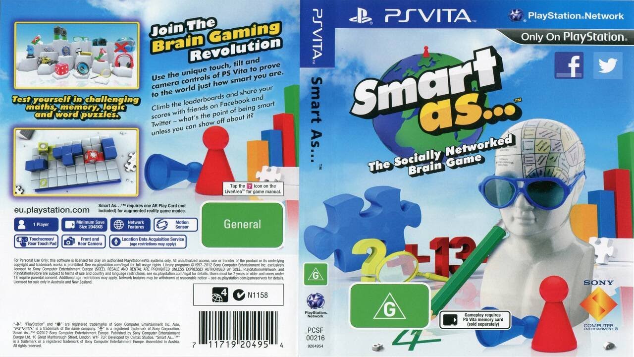 Smart As... (2012) - Full Gameplay | PSVITA |  UHD | 4K |