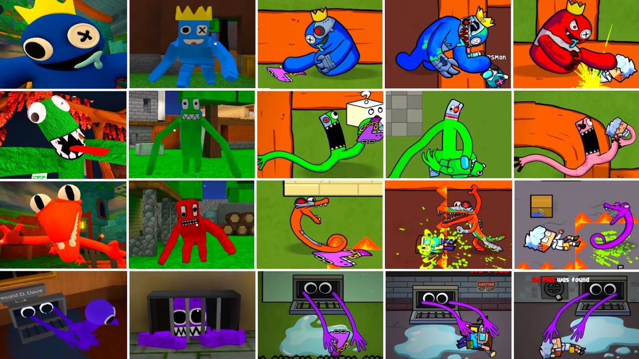 Rainbow friends 1 all Monster JUMPSCAR V's craft, Alphabet war, Alphabet lore & all Monster JUMPSCAR
