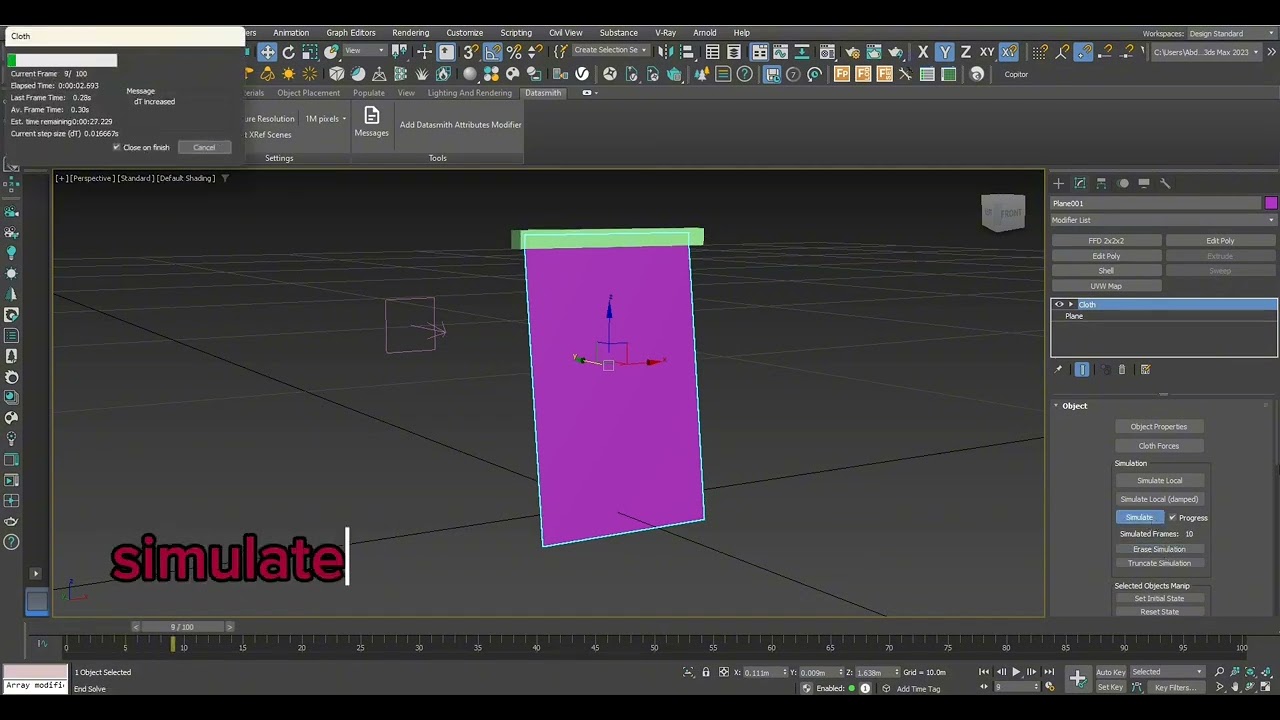 How to animate a curtain and add wind effect in 3ds max