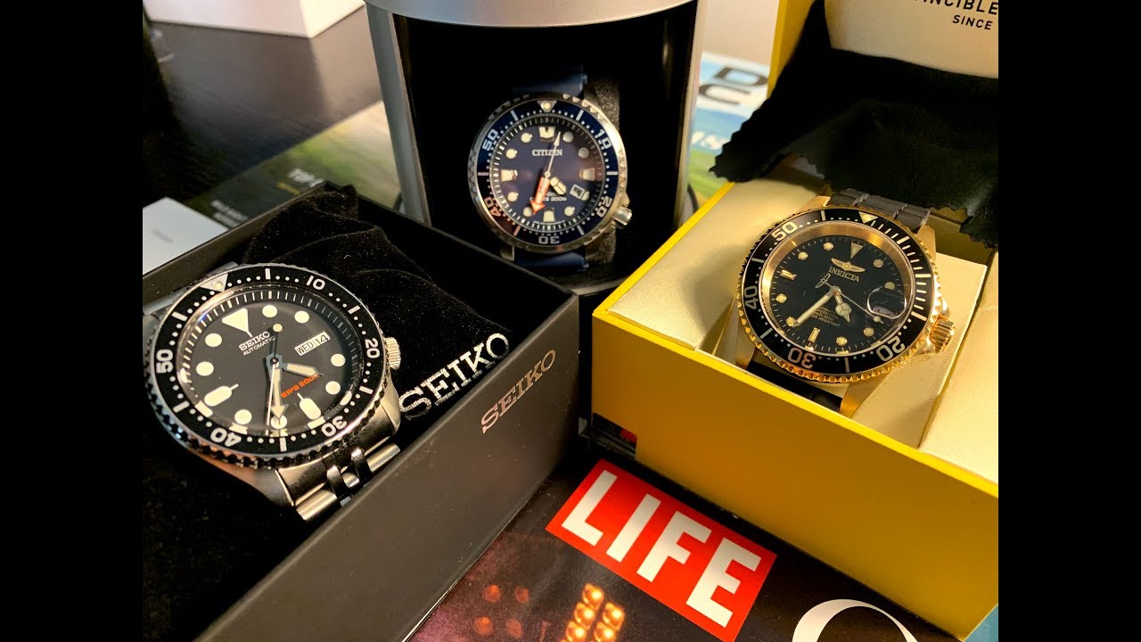 Invicta Pro Diver vs. Seiko SKX vs. Citizen Pro Master